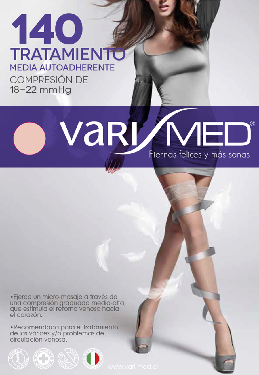 Media compresión graduada 30-40 mmHg microfibra punta abierta con calz –  Varimed